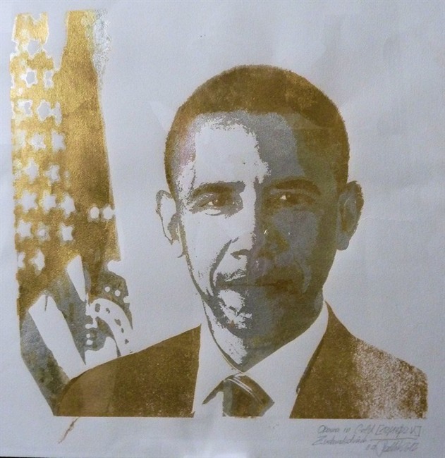 Nr. 004 Obama in Gold