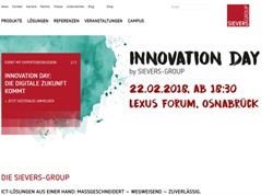 Die Osnabrücker Sievers-Group lädt zum ersten ''Innovation Day''. © Screenshot Webseite Sievers-Group